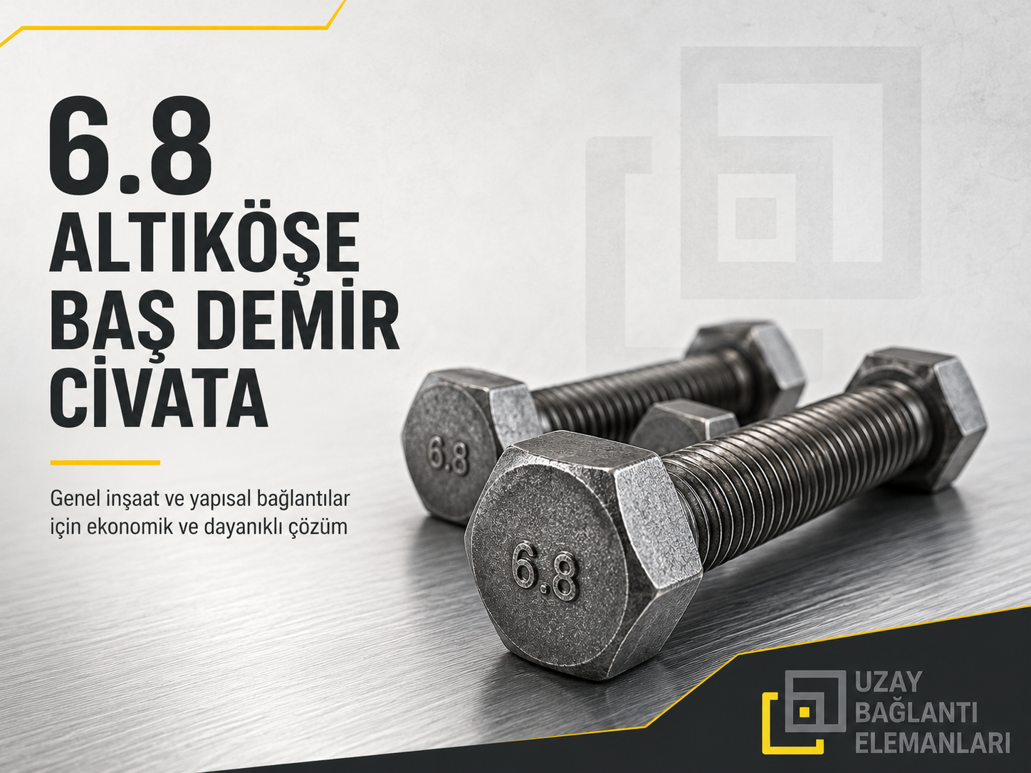 6.8 Altıköşe Baş Demir Civata