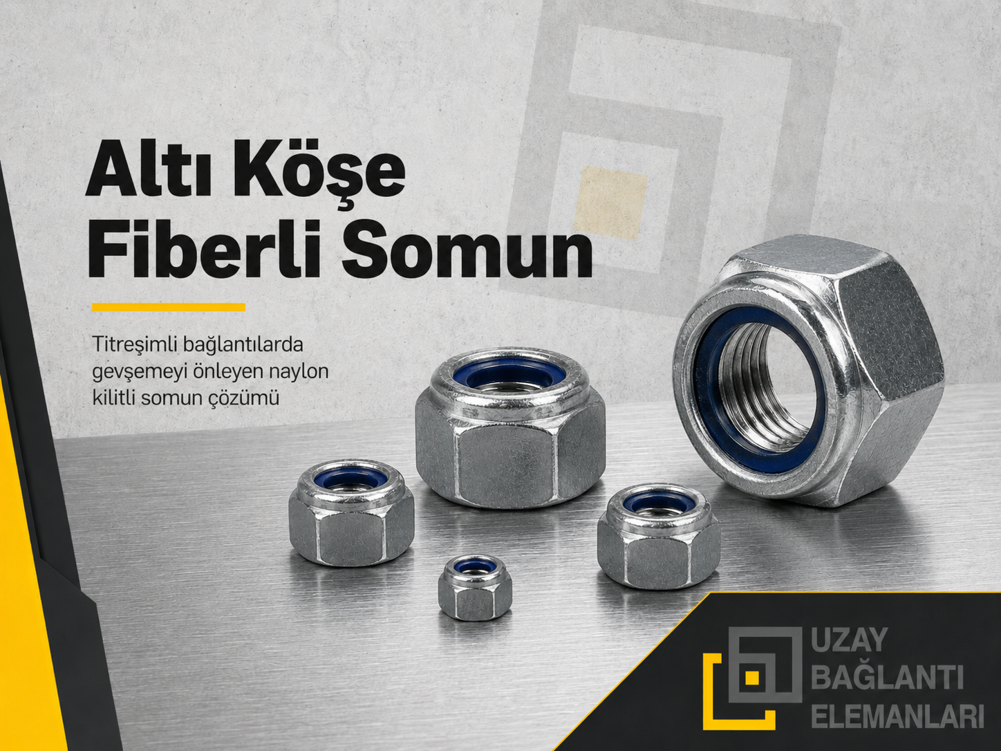 Altı Köşe Fiberli Somun