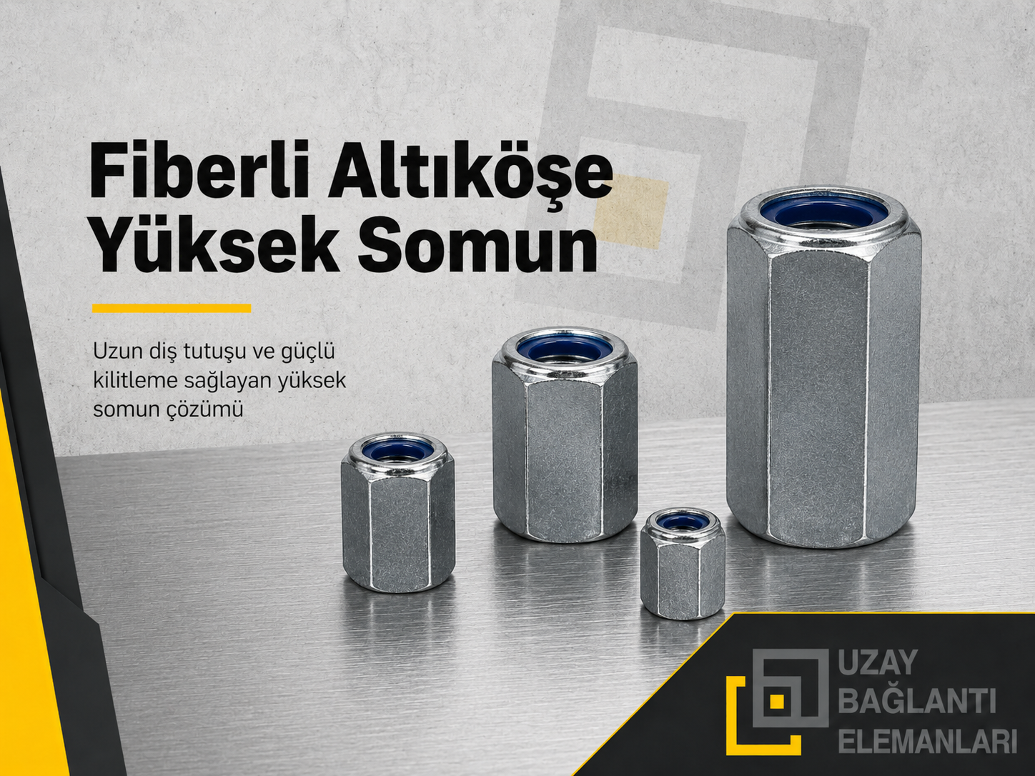Fiberli Altıköşe Yüksek Somun